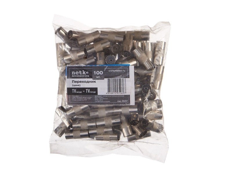 Переходник гн TV - гн TV (цинк), NETKO Optima 20 шт
