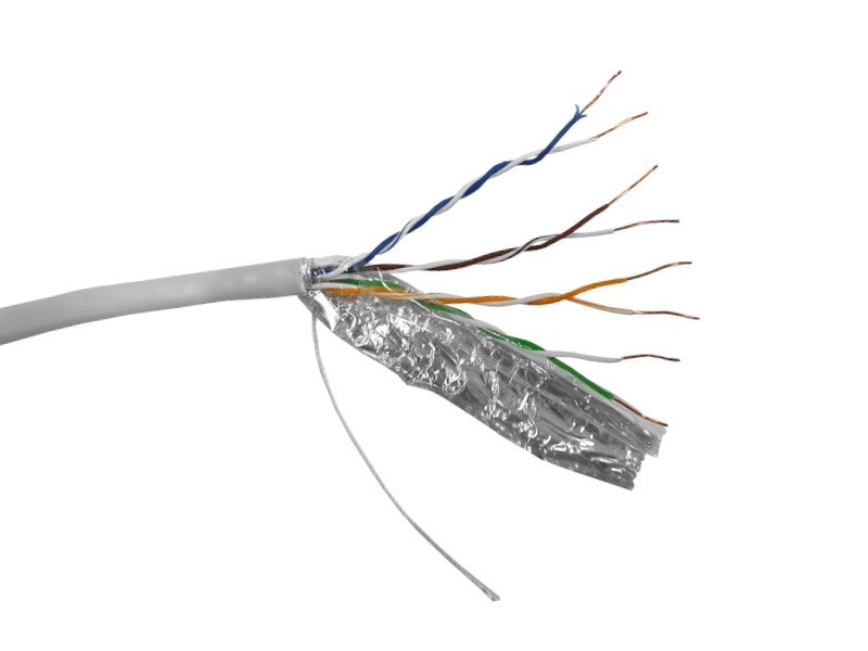 Кабель FTP4 cat.5е, одножильный, экранированный, Cu, Проходит Fluke тест, серый, NETKO Optima Silver 305м