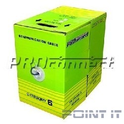 PROconnect (01-0047-3) Кабель витая пара омедненный U/UTP, CCA, CAT 6, PVC, 4PR, 23AWG, INDOOR, SOLID, серый, 305м