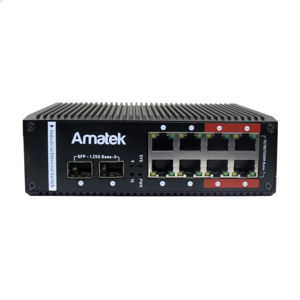 AN-SXGM10P8B - промышленный 10-портовый управляемый гигабитный L2+ коммутатор с HiPoE до 480Вт
