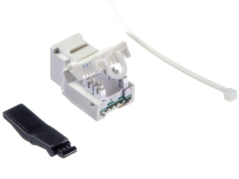 Модуль Keystone неэкранированный, RJ12 (6p6c), 110 тип, без инструмента, универсальный, KE, белый, Netko 5шт