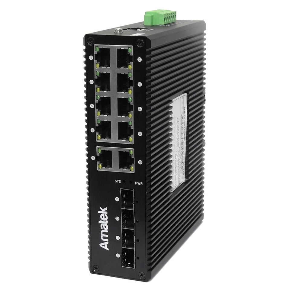 AN-SXGM14P8A - промышленный 14-портовый управляемый гигабитный L2+ коммутатор с PoE до 240Вт