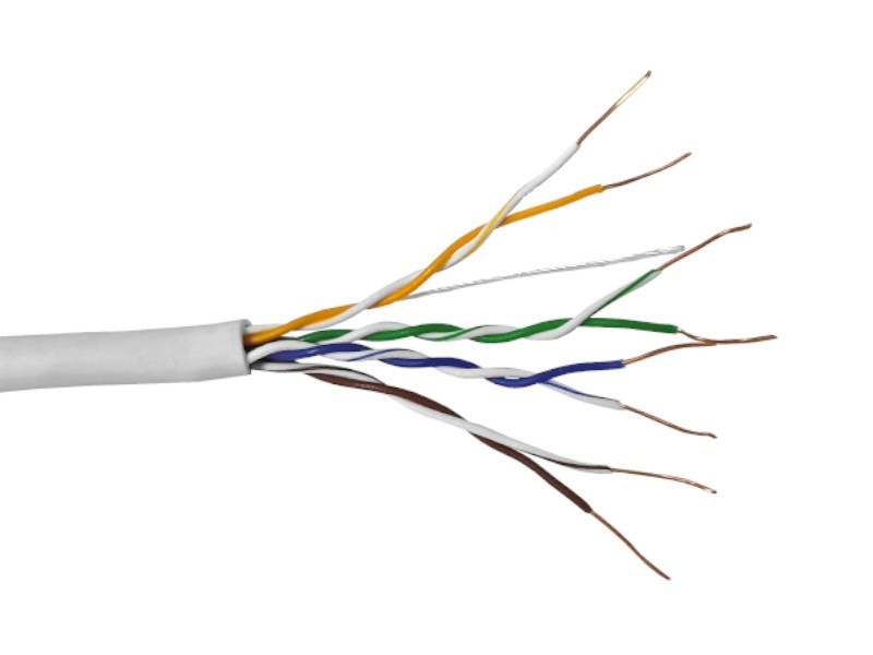 Кабель Skynet Premium UTP4 cat.5е, одножильный, Cu, Проходит Fluke тест, нг(А)-LSLTx, светло-серый 200м