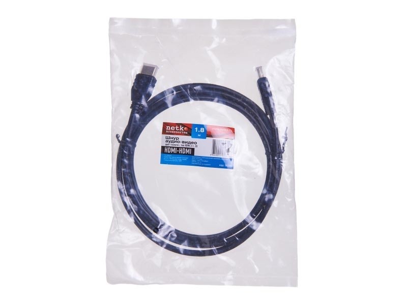 Шнур аудио-видео HDMI-HDMI 2.1 цвет: золото (1,8м), NETKO Optima