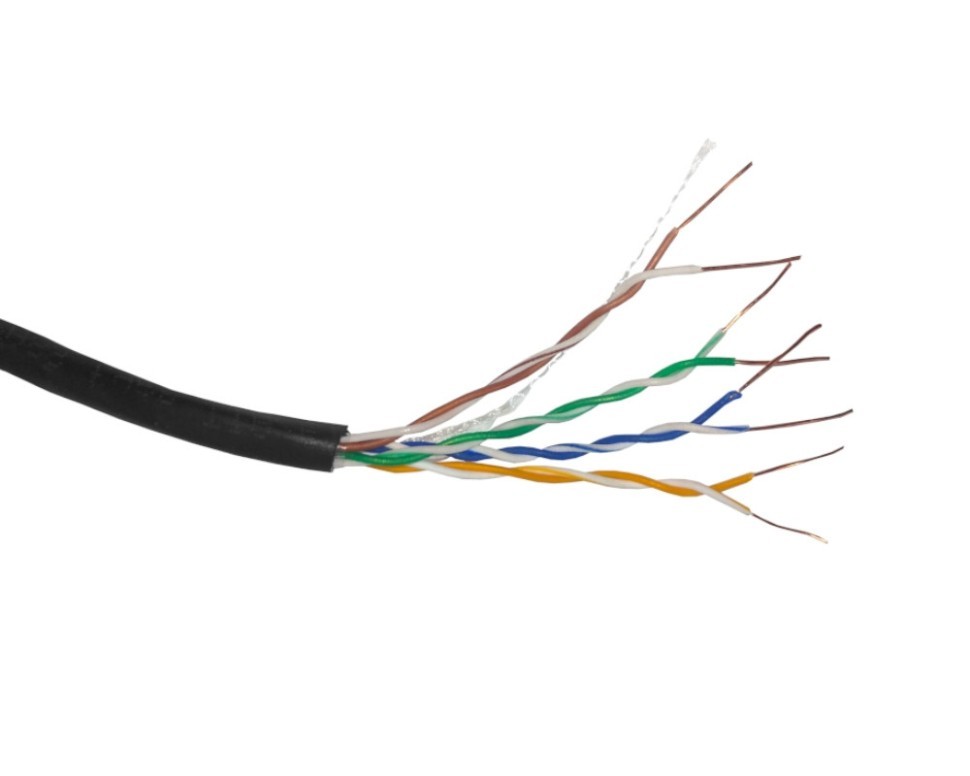 Кабель UTP4 cat.5е, одножильный, Cu, наружный, Проходит Fluke тест, черный, NETKO Optima Silver 20м