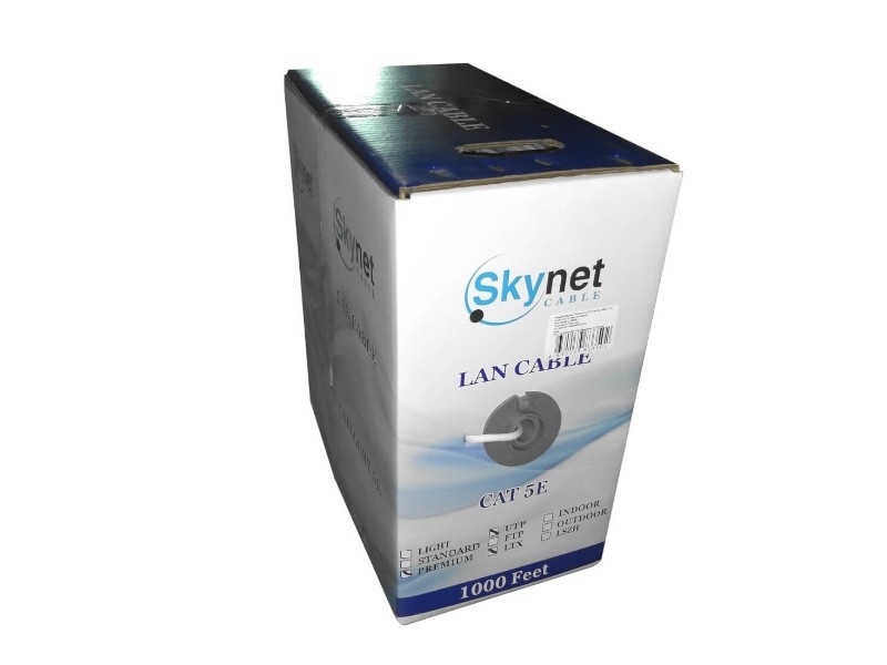 Кабель Skynet Premium UTP4 cat.5е, одножильный, Cu, Проходит Fluke тест, нг(А)-LSLTx, светло-серый 20м