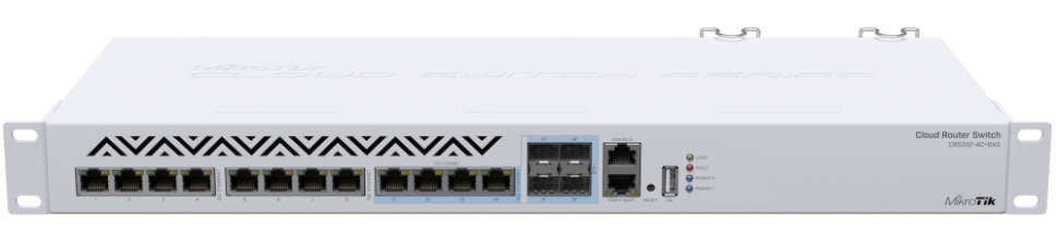 Коммутатор MikroTik CRS312-4C+8XG-RM