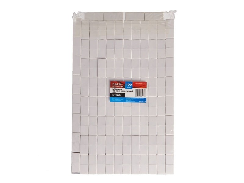 Соединительный модуль RJ11(6p4c) на RJ11 / белый, Netko 10шт