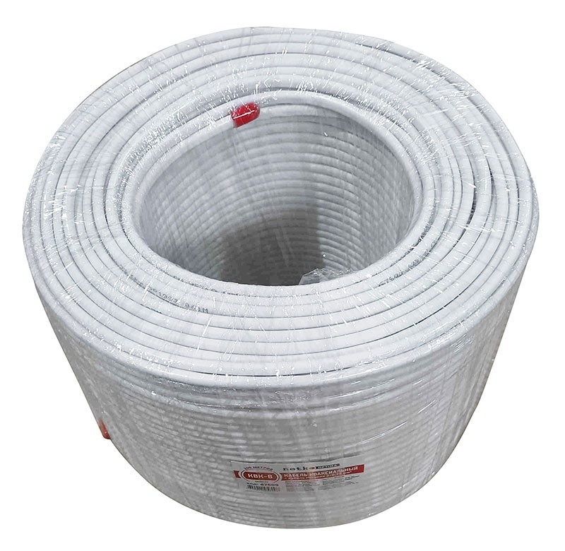 Кабель коаксиальный КВК-В, (CU, оплетка 80 нитей CCA) + кабель питания 2x0.75мм2 (CU, многожильный), белый (3м) NETKO Optima