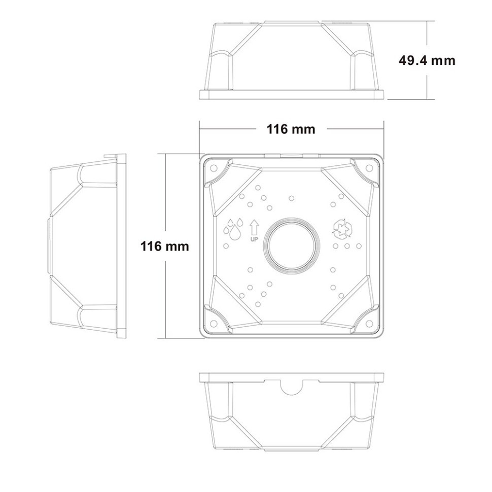 Накладная распределительная коробка Amatek AV-BB1F пластмассовая 7000314