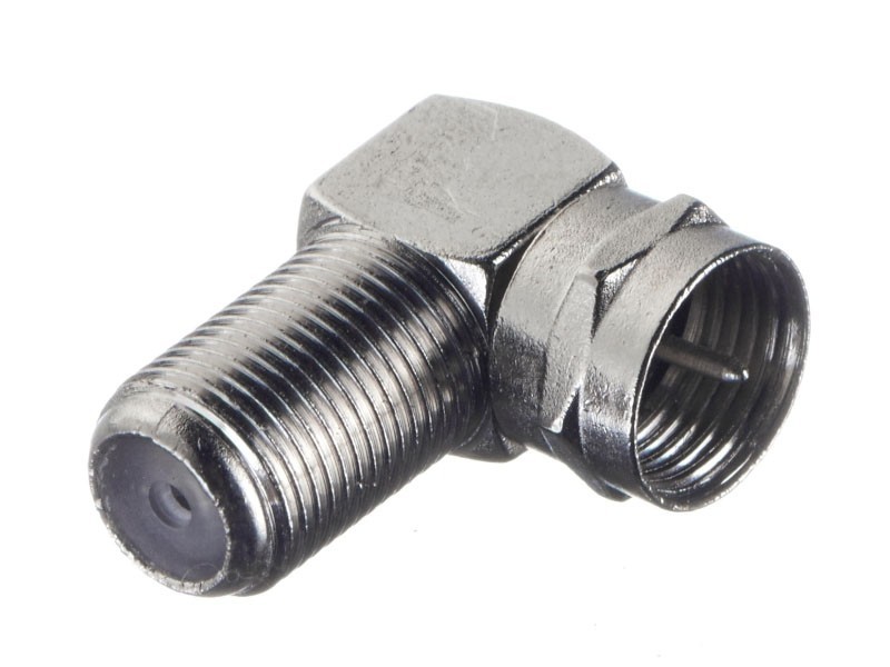 Переходник гнездо F - штекер F, угловой (цинк) (F123-53), NETKO Optima