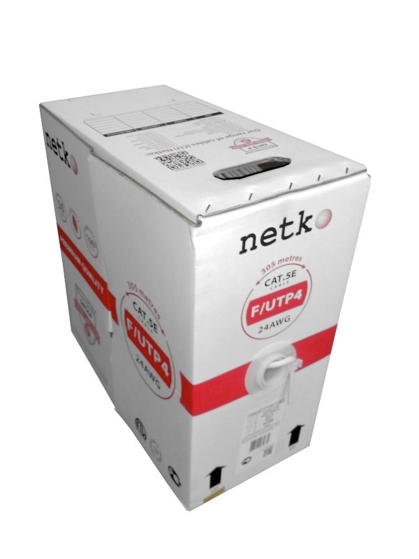 Кабель F/UTP4 (FTP4 ) cat.5e, 4 пары 24 AWG BC, одножильный, экранированный, серый, FLUKE TEST, NETKO Expert СКС 305м