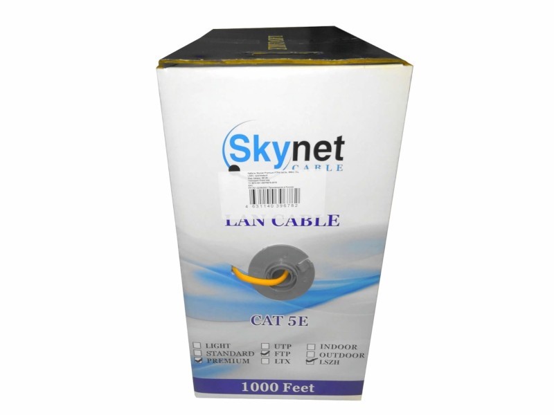 Кабель Skynet Premium FTP4 cat.5е, одножильный, Cu, нг(А)-LSZH, Проходит Fluke тест, оранжевый 305м