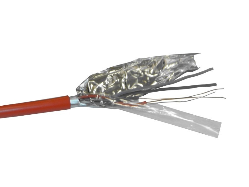 Кабель сигнальный NETKO, экранированный, КПСЭнг (А) - FRLS, 2*2*0.2мм2 (0.5мм) 30м, красный