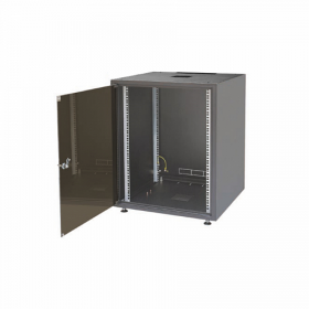  					Шкаф напольный серии SJB, 19-дюймовый (19), 18U, 871x600х600мм (ВхШхГ), стекл. дверь, цвет черный (RAL 9005), без столешницы, нагрузка 45 кг (собранн				 