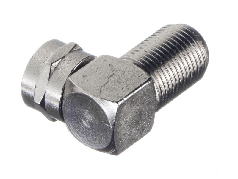 Переходник гнездо F - штекер F, угловой (цинк) (F123-53), NETKO Optima 10 шт