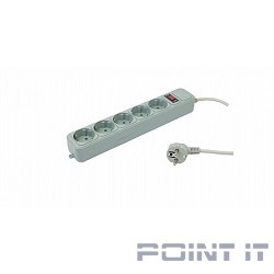 PC PET Сетевой фильтр AAP01006-3-GR 3м (5 розеток, EURO, EURO/RUS), серый {619890}