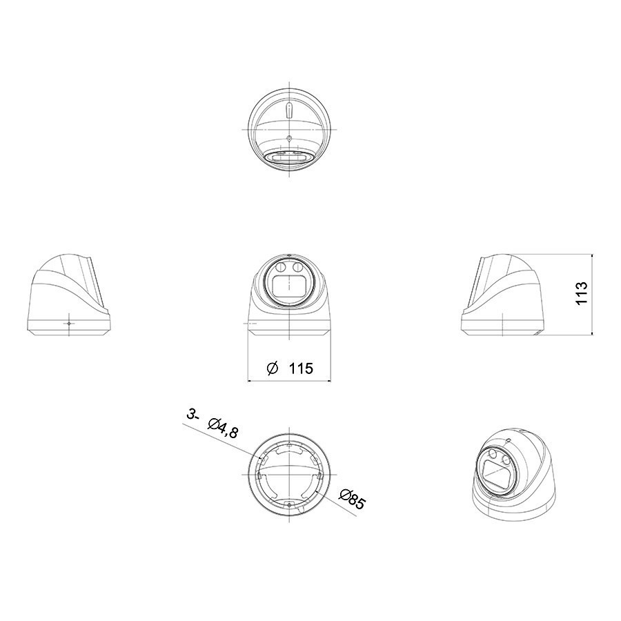 AC-IDV503ZM - купольная IP видеокамера 5Мп с микрофоном и моторизированным объективом