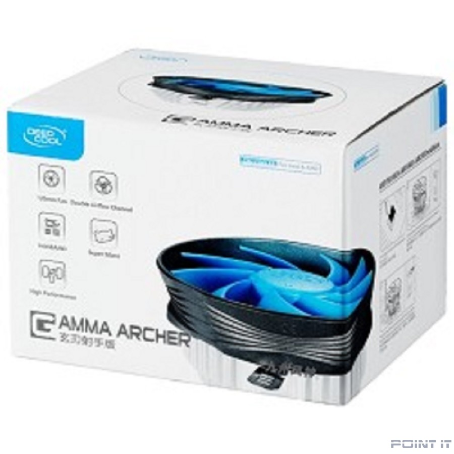 Cooler Deepcool GAMMA ARCHER {Soc-1150/1155/1156/AM2+/AM3+/FM1/FM2, 3pin, 21dB, Al, 95W, 301g, clamp}
