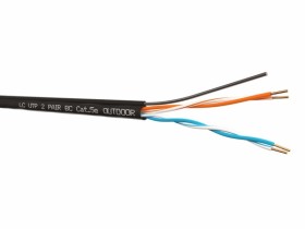Кабель LC UTP2 cat.5е, одножильный, Cu, для наружных работ с проволочным тросом 5м
