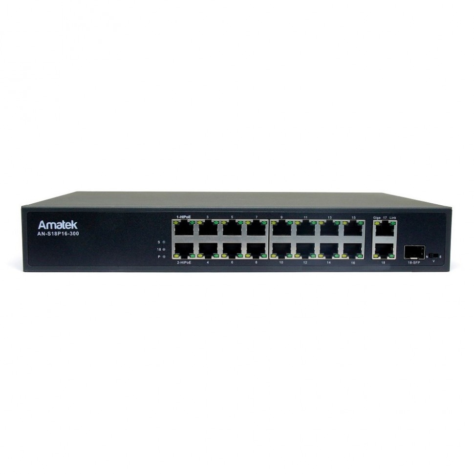 AN-S18P16-300 - 18-портовый 100/1000 Мбит/с коммутатор с PoE до 300Вт