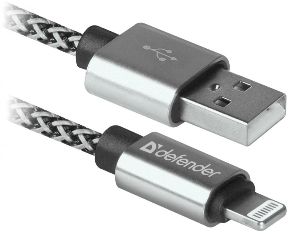 Кабель LIGHTNING/USB2 1M WHITE ACH01-03T 87809 DEFENDER