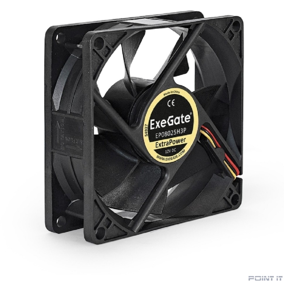 Exegate EX253948RUS Вентилятор ExeGate Mirage-H 80x80x25 гидродинамический подшипник, 2000 RPM, 22dB, 3pin