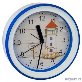 Perfeo Quartz часы-будильник &quot;PF-TC-009&quot;, круглые диам. 15,3 см, подвес на стену, маяк
