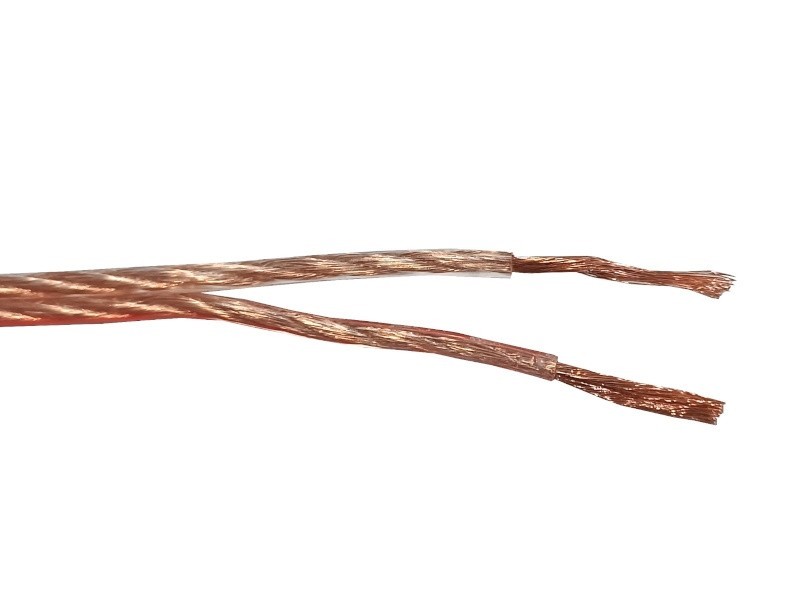 Кабель акустический 2*2.0мм2 (3*37*0.15мм) CCA, 2м, пластиковая катушка, прозрачный NETKO Optima