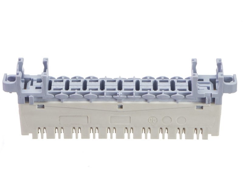 Плинт ТК с нормально замкнутыми контактами, PBT, 10 пар, cat,5e, металлические контакты, универсальный, нумерация (0-9), бело-серый NETKO Optima