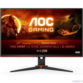 Монитор LCD AOC 27&quot; 27G2SPAE {IPS 1920x1080 165Hz 1ms 178/178 250cd 1000:1 8bit(6bit+FRC) D-Sub 2xHDMI1.4 DisplayPort1.2 FreeSync(Prem) 2x2W VESA}