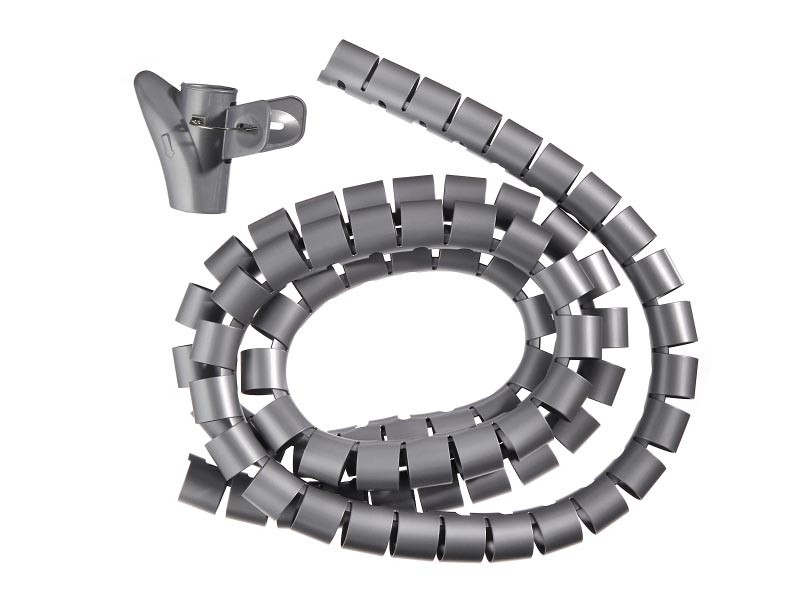 Органайзер  для проводов с инструментом для укладки, ID-30mm, 2м, пластик, серый NETKO Optima