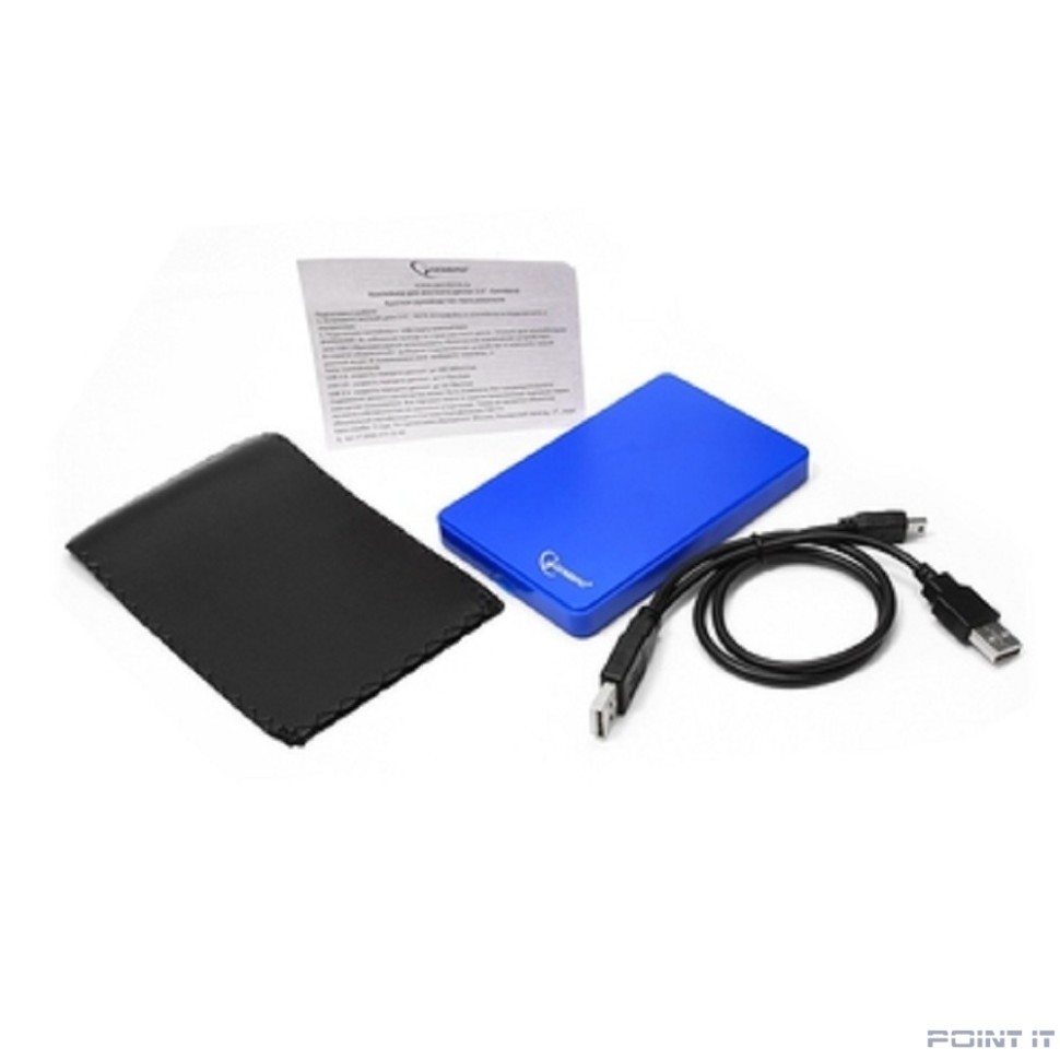 Gembird EE2-U2S-40P-B Внешний корпус 2.5" Gembird EE2-U2S-40P-B, синий, USB 2.0, SATA, пластик