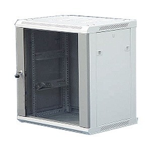 Шкаф настенный 6U серия WM (600х450х368), передняя дверь стекло, собранный, серый Netko