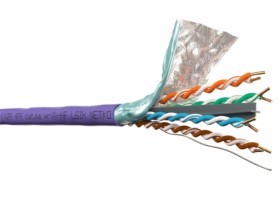 Кабель F/UTP4 (FTP4) cat.6a, 4 пары 23 AWG BC, с крестовиной, нг(А)-HF LSZH - малодымный, не содержащий галогенов; фиолетовый; одножильный, FLUKE TEST, NETKO Expert СКС 50м