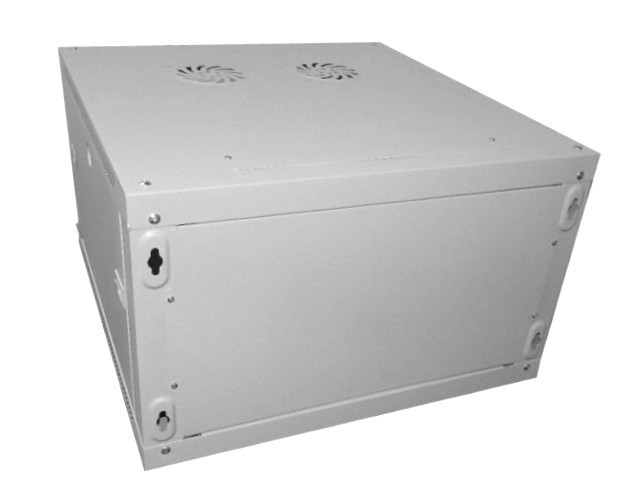 Шкаф настенный 6U серия WM (600х650х370), передняя дверь стекло, разборный, серый Netko