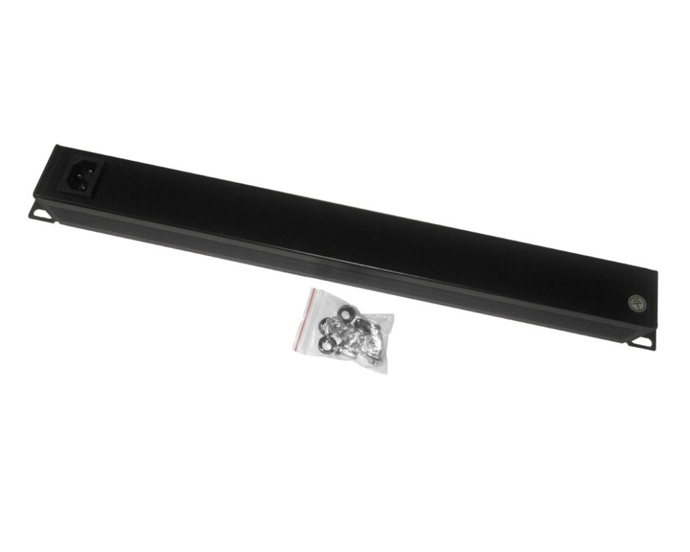 Блок розеток 19, 10А, 12 роз-к IEC C13, б/шнура, гн IEC C14, 1U, выкл, металл, чёрн S