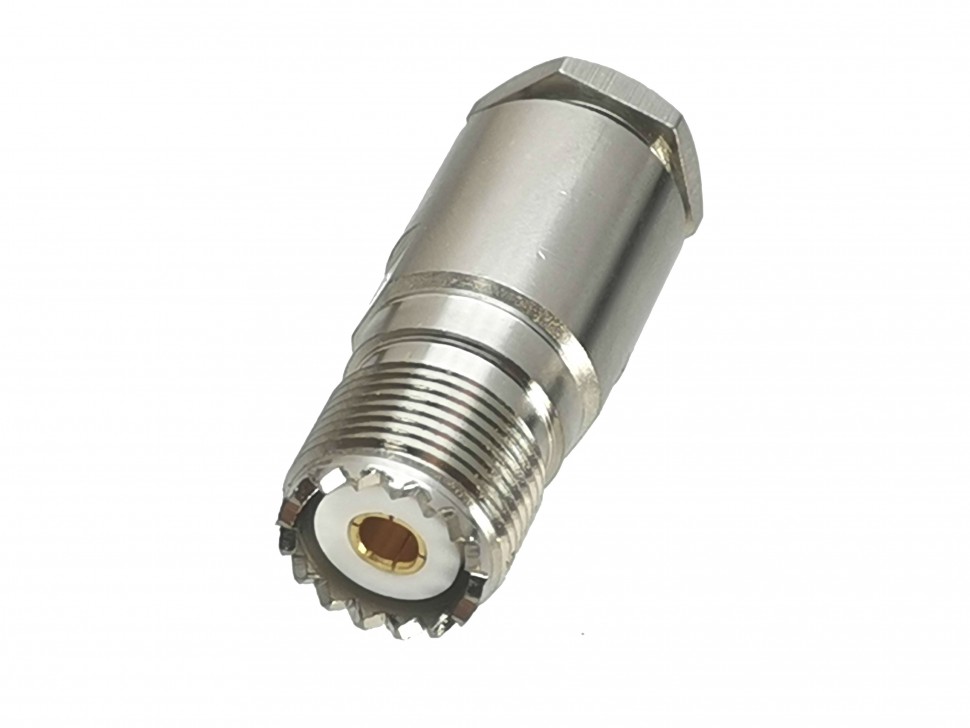 ВЧ-разъём UHF(female) SO239 прижимной под кабель 8D-FB
