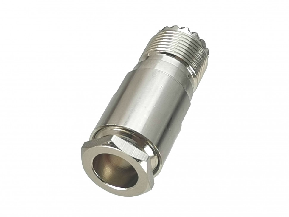 ВЧ-разъём UHF(female) SO239 прижимной под кабель 8D-FB