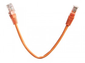 Патч-корд UTP4 cat 5e, 0,25м, ВС, LSZH, оранжевый, литой коннектор NETKO Optima