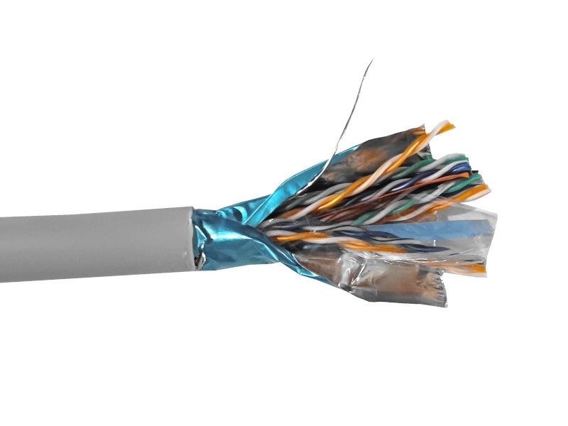 Кабель FTP10 cat.5e, , 24AWG, для внутренних работ, серый 100м