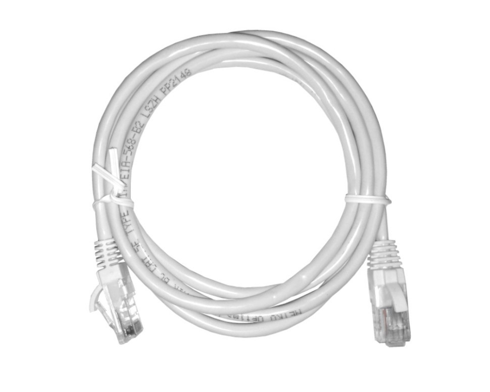 Патч-корд UTP4 cat 5e, ВС, LSZH, белый, литой коннектор NETKO Optima