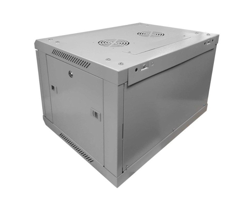 Шкаф настенный 6U серия WMA (Wall Maestro) (600х450х370), передняя металлическая дверь, разборный, серый Netko А