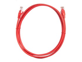 Патч-корд UTP4 cat.5e, литой коннектор, красный, Netko CKC 5 шт