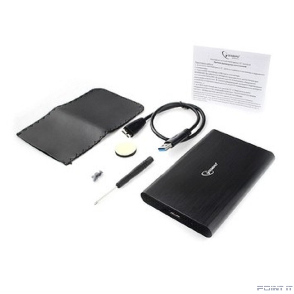 Gembird EE2-U3S-50 Внешний корпус 2.5" чёрный, USB 3.0, SATA, до 2 Тб, алюминий
