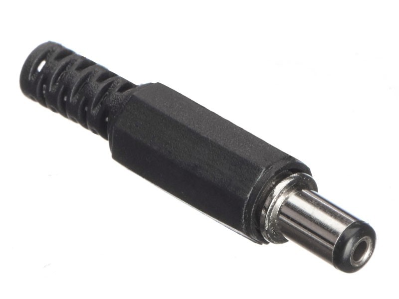 Штекер питания DC 5,5/2,1, длина 9мм, прямой, черный, NETKO Optima 20шт