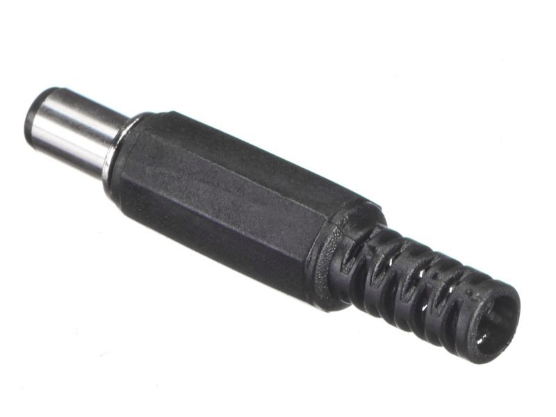 Штекер питания DC 5,5/2,1, длина 9мм, прямой, черный, NETKO Optima 20шт