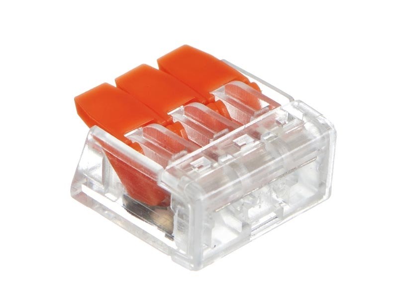 Клемма 223-413 многоразовая, универсальная, 3-проводная (0,14-4 мм2), NETKO Optima 10шт