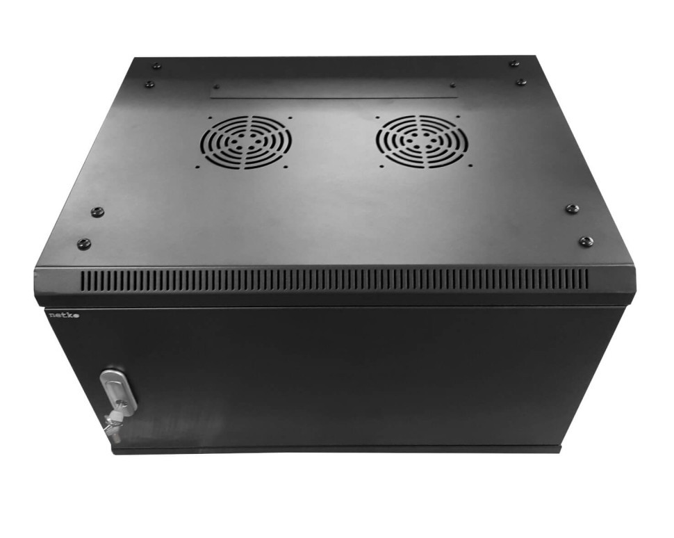 Шкаф настенный 6U серия WMA (Wall Maestro) (600х450х370), разборный, передняя металлическая дверь, черный Netko А