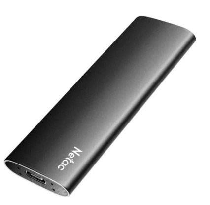 SSD внешний жесткий диск 128GB USB-C BLACK NT01ZSLIM-128G-32BK NETAC